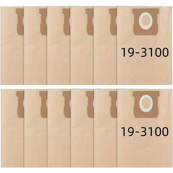 12 Pack 19-3100 Disposable Filter Bag ,Compatible with Stanley 5-8 Gallon Disposable Filter Bag for Wet/Dry Vacuums, 3-Pack