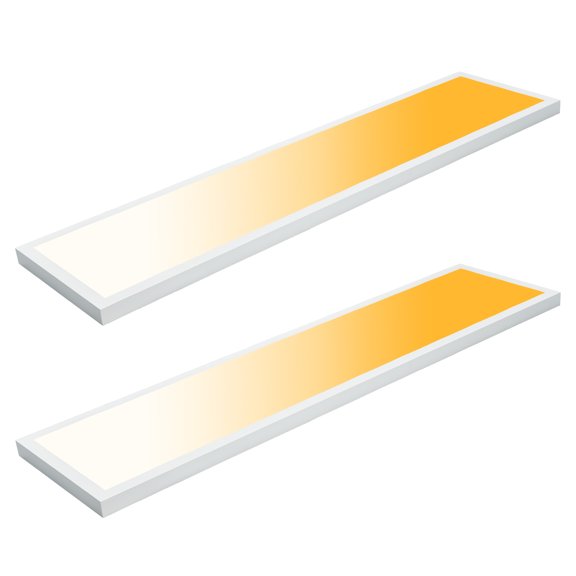 12-Pack 1x4 LED Flat Panel Light Surface Mount, 5000K-4000K-3000K Selectable & 0-10V Dimmable, Rectangular Flush Mount Ceiling Lights for Kitchen, Garage, 40W-30W-20W, 100-277V, ETL, White