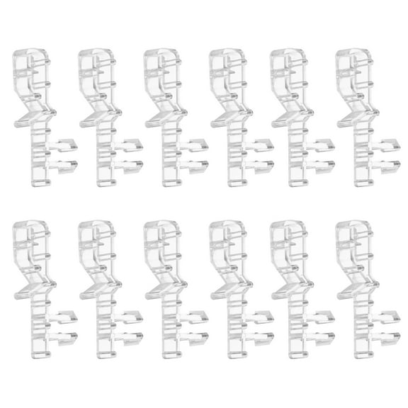 12 Pack 2.1 Inch Clear Valance Clips, Hidden Window Blind Valance Retainer Holder with Groove, Style11