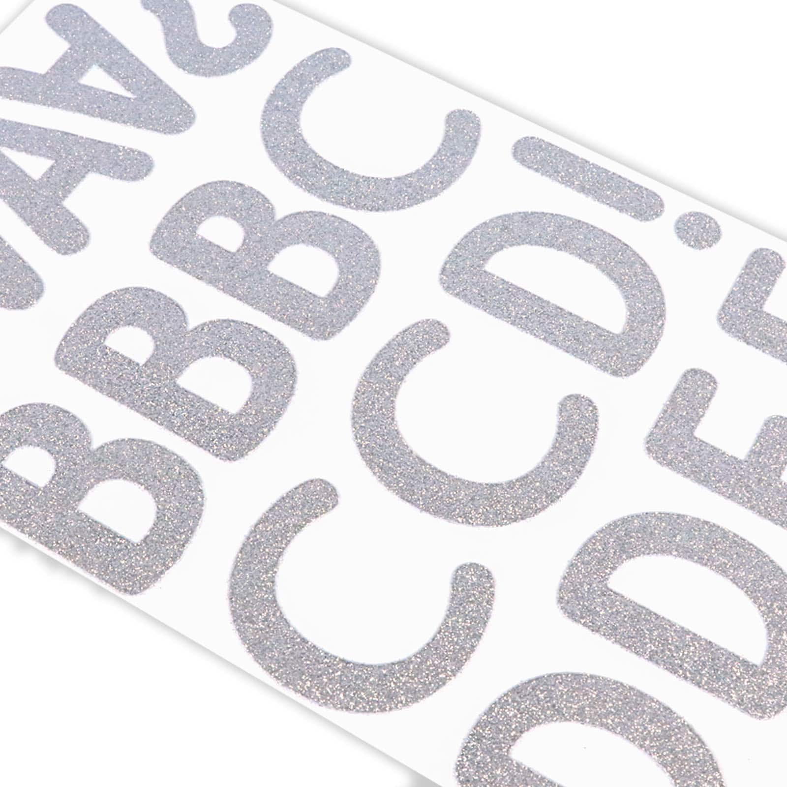 12 Pack 2.25" Silver Glitter Alphabet Stickers by Recollections