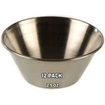 [12 Pack] 2.5 oz Stainless Steel Sauce Cups - Round Condiment Containers, Food Safe/Commercial Grade Safe/Portion Dipping Cups, Sauce Cups, Ramekins by EcoQuality
