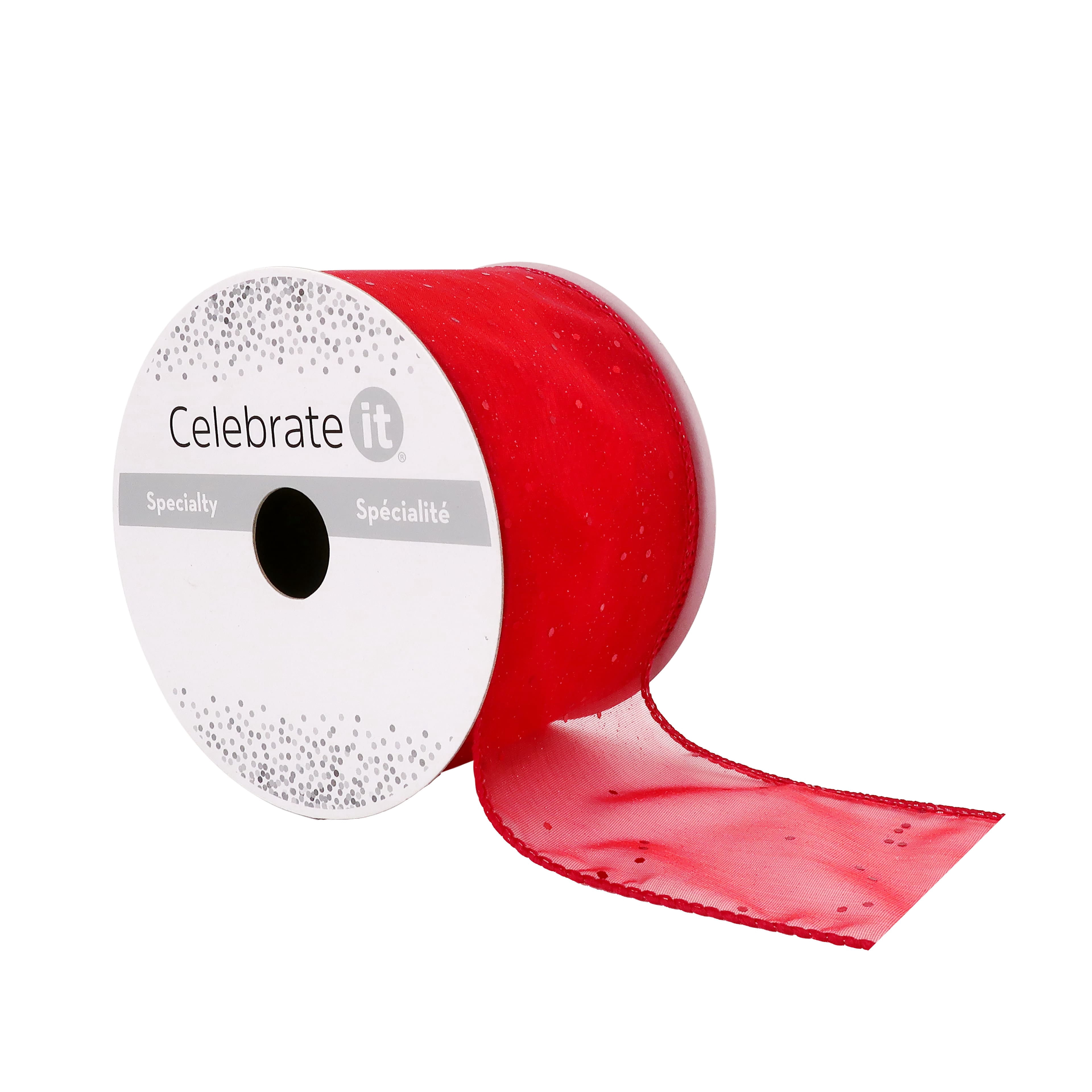 12 Pack: 2.5"x 10yd. Glitter Shimmer Wired Ribbon by Celebrate It Specialty
