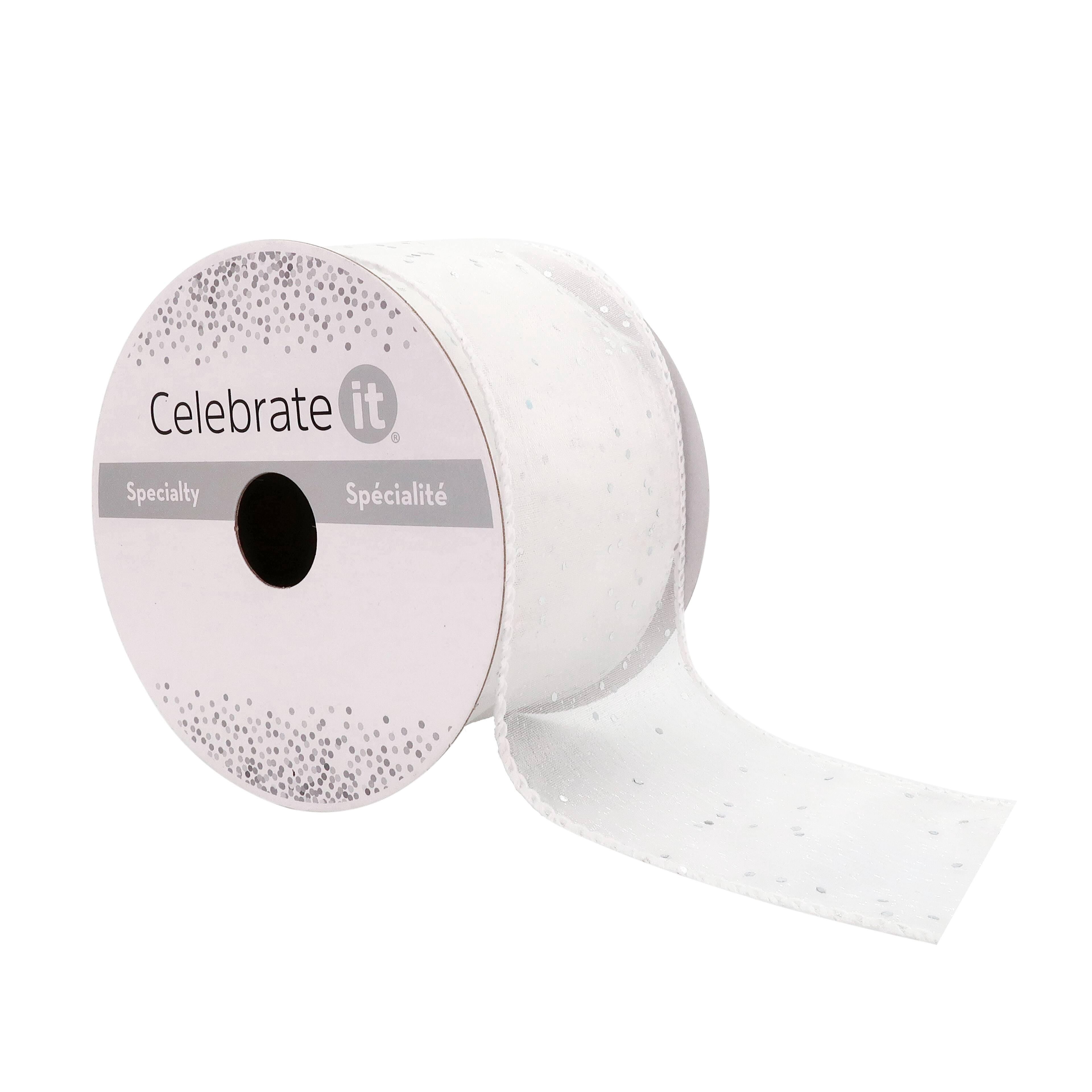 12 Pack: 2.5"x 10yd. Glitter Shimmer Wired Ribbon by Celebrate It Specialty