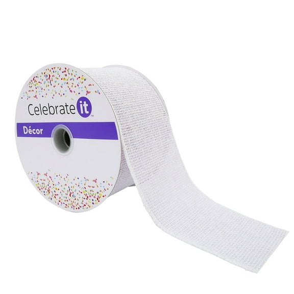 12 Pack: 2.5" x 25ft. Faux Burlap Wired Ribbon by Celebrate It