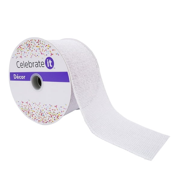 12 Pack: 2.5" x 25ft. Faux Burlap Wired Ribbon by Celebrate It
