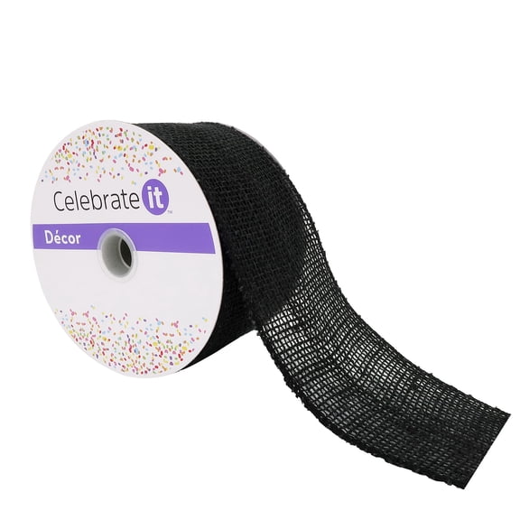 12 Pack: 2.5" x 25ft. Faux Burlap Wired Ribbon by Celebrate It