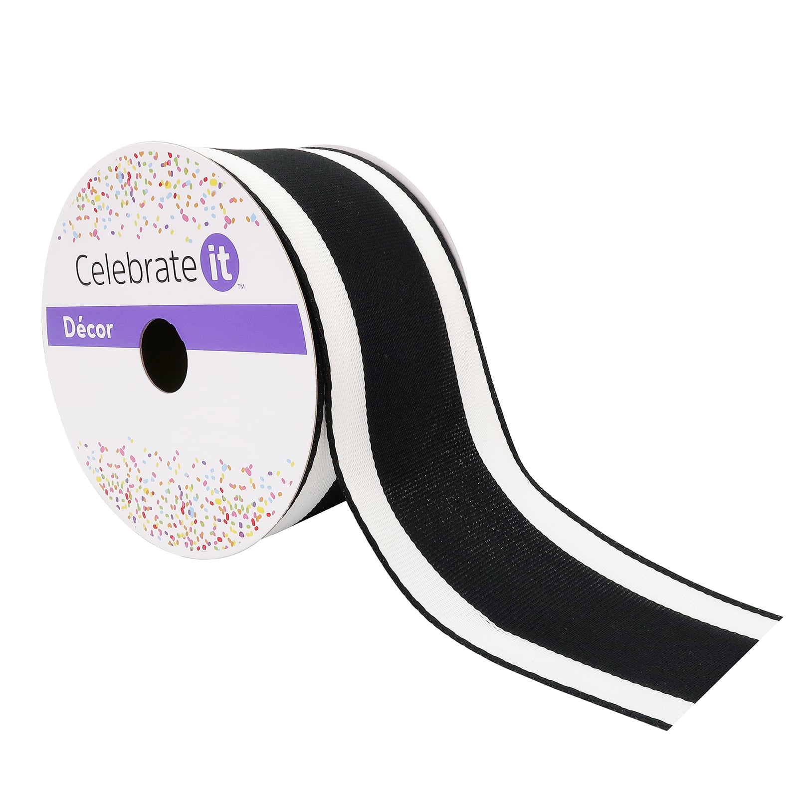 12 Pack: 2.5" x 25ft. Taffeta Wired Center Stripe Ribbon by Celebrate It