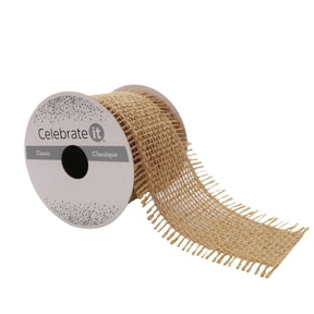 12 Pack: 2.5" x 3yd. Burlap Frayed Ribbon by Celebrate It Classic