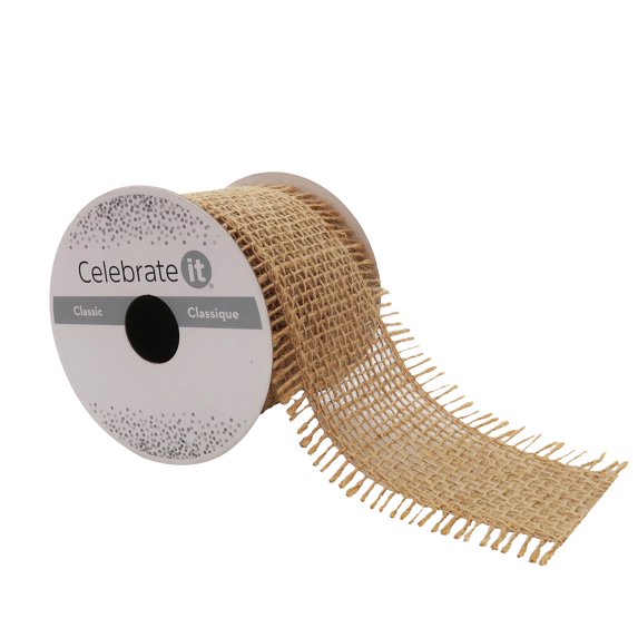 12 Pack: 2.5" x 3yd. Burlap Frayed Ribbon by Celebrate It Classic