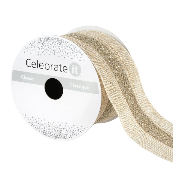 12 Pack: 2.5" x 3yd. Metallic Linen Wired Ribbon by Celebrate It Classic