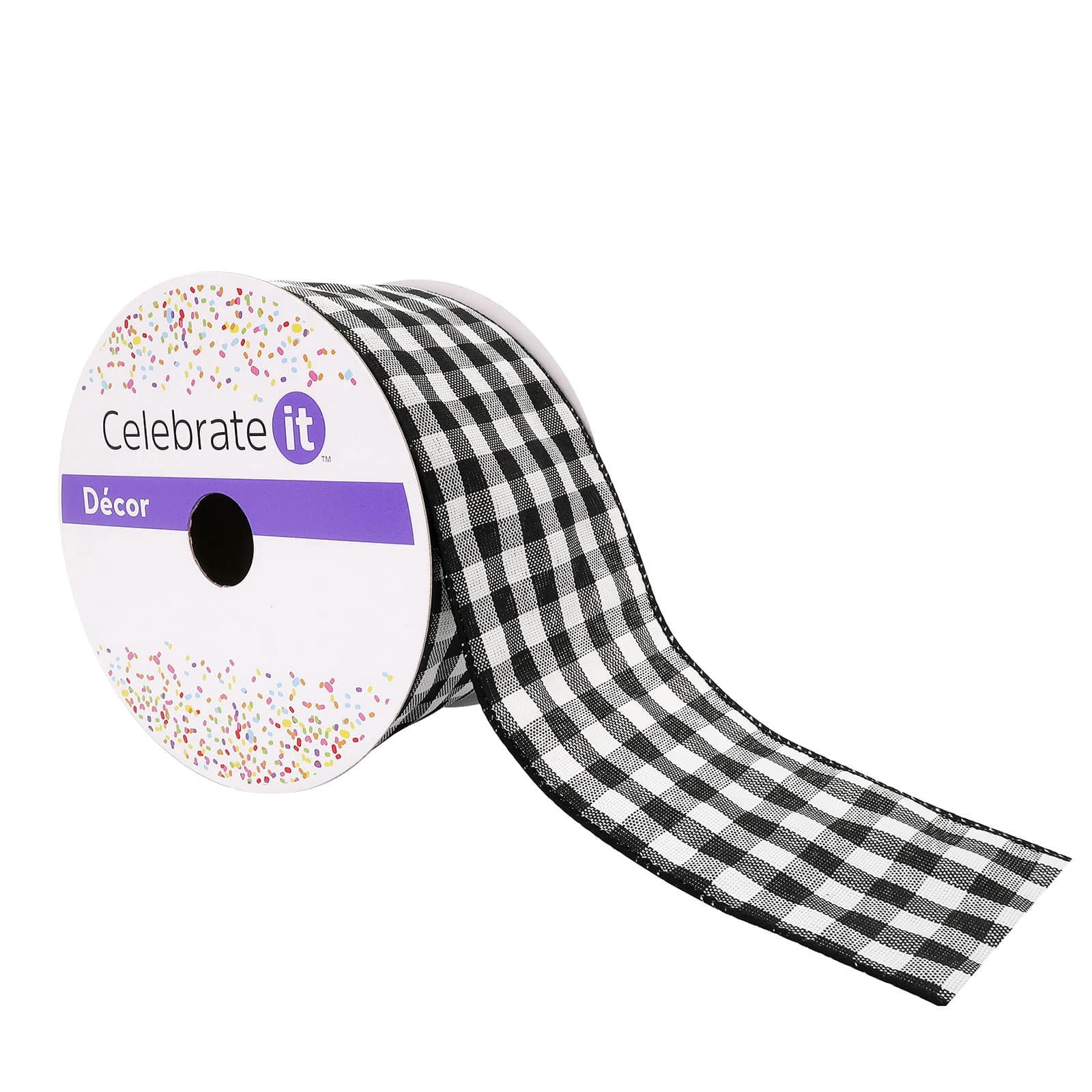 12 Pack: 2.5" x 8.3yd. Gingham Wired Ribbon by Celebrate It