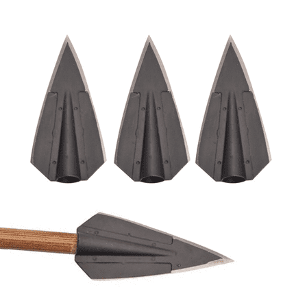 12-Pack 2 Blade Hunting Arrowheads – Large Cut Broadheads for 8mm Arrow Shafts