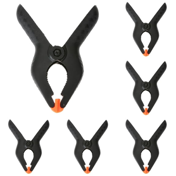 12 Pack 2 Inch Heavy Duty Spring Clamps, Plastic Nylon Clips for Woodworking, Crafts, Photography Backdrop Stand, Small Grip Clamp Set