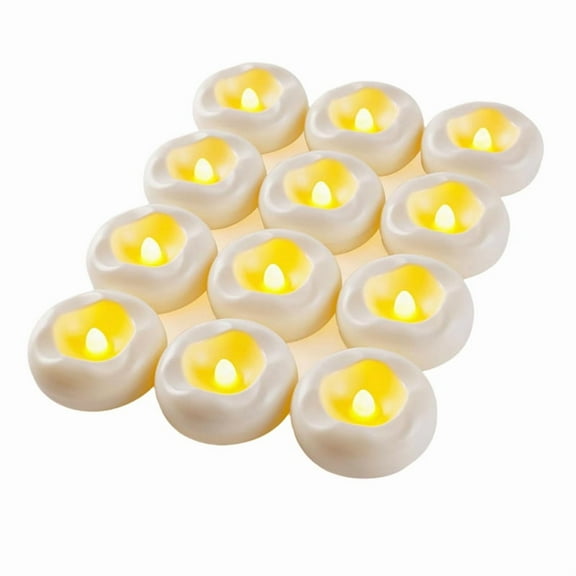 12 Pack 2 Inch LED Floating Candle 200 Hour Water Activated Flameless for Pool Decoration, Wedding