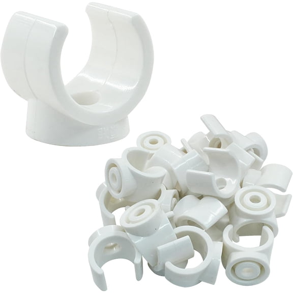 12 Pack 2 Inch PVC Pipe Strap, 2-Hole Plastic Conduit Clamp Pipe Supports, Durable Pipe Hangers for PVC Pipes/Cables