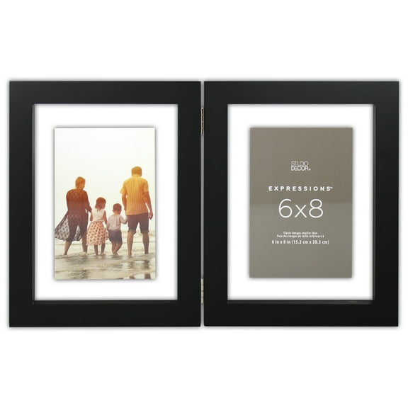 12 Pack: 2 Opening Black Hinge 6" x 8" Float Frame - Expressions by Studio Decor