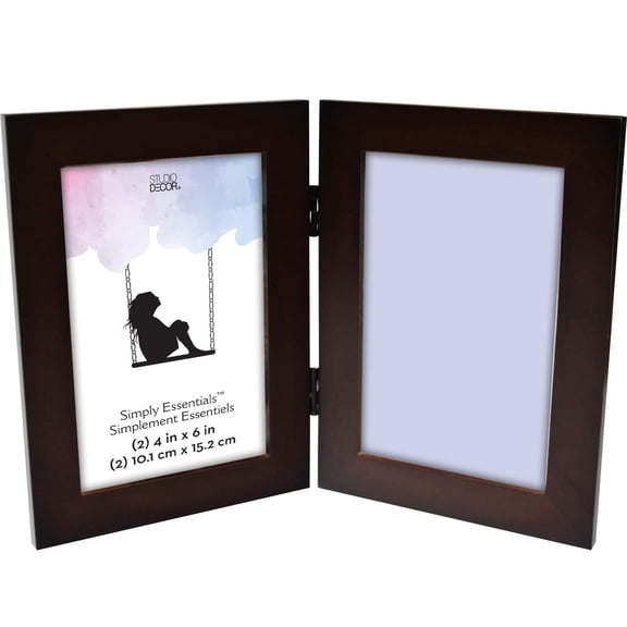 Studio Decor 2 Opening Espresso 4" x 6" Hinged Frame, Simply Essentials, 12 Pack