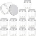 thumbnail image 1 of 12 Pack 2 Oz(60ml) Plastic Round Jars Clear Jars Containers with Aluminum Screw Lids for beauty products household items or small crafts, 1 of 7