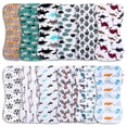 thumbnail image 1 of Benoxine Baby Bibs & Burp Cloths Set, 12-Pack, 3-Layer, Large, Super Absorbent, 100% Organic Cotton, 1 of 7