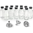 thumbnail image 1 of 12 Pack, 2 Oz Small Clear Glass Bottles W/Lid &Amp; 3 Funnels - 60ml Boston Shot Bottles For Health, Immunity, Potion, Wellness, Sample, Ginger, Juice - Mini Personal Care &Amp; Beauty Travel Bottle, 1 of 7
