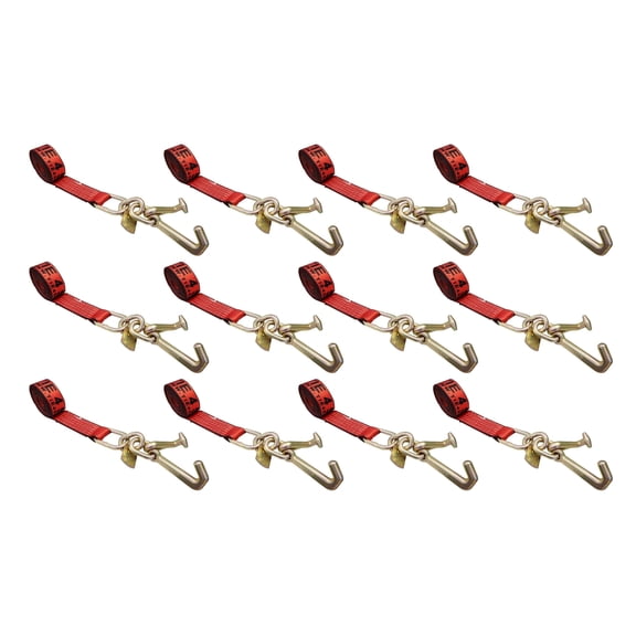 12 Pack 2" x 10' TJ Cluster Hook Car Strap for Wrecker Tow Truck Auto Hauling