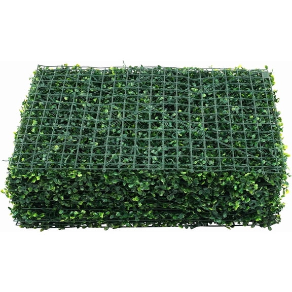 12 Pack 20x20 Inch Artificial Boxwood Hedge Panels, UV Protected High Density Privacy Fence Indoor Outdoor Garden Wall Decor with Easy Install Connectors for Home Backyard Patio