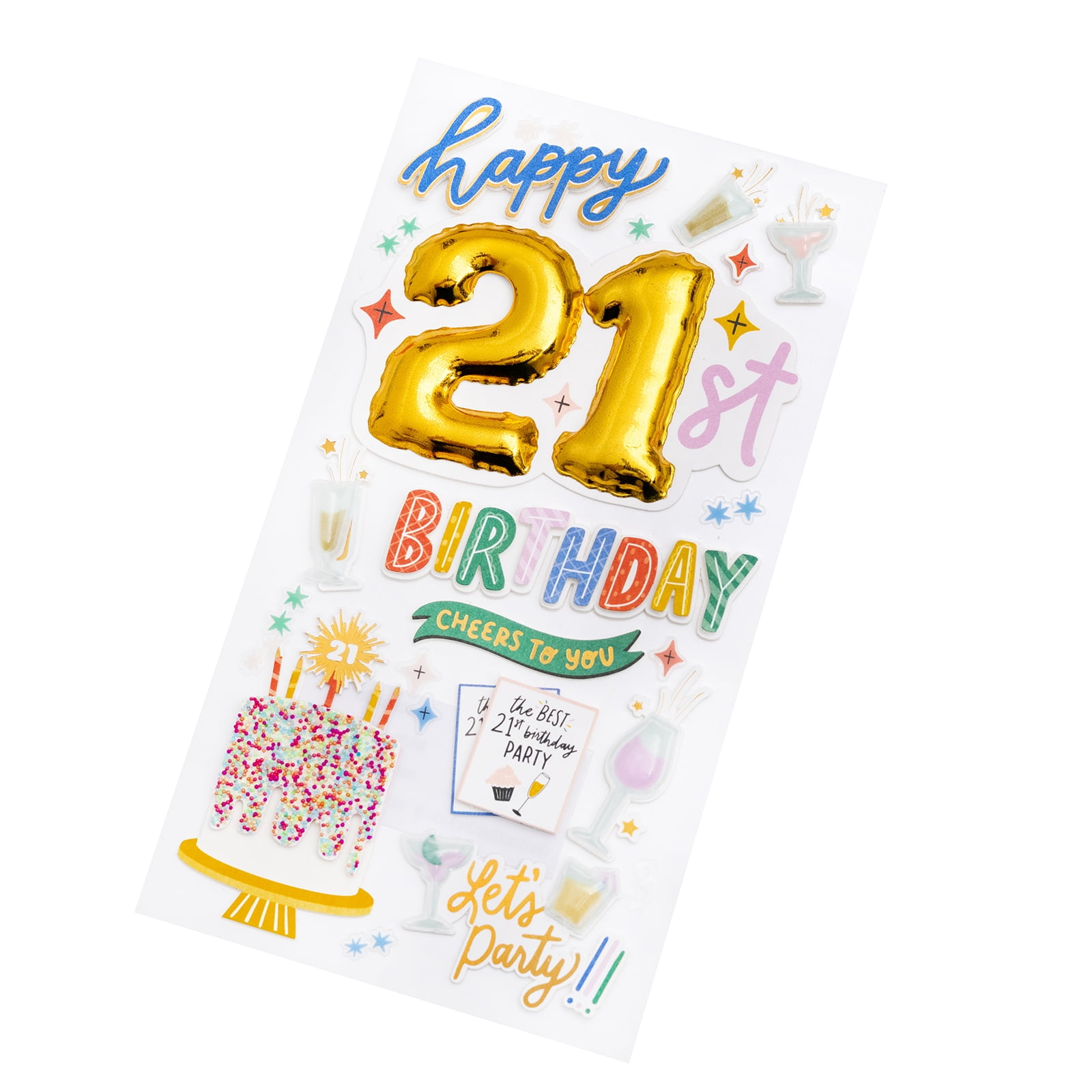 Recollections 21st Birthday Stickers, 12 Pack - Walmart.com