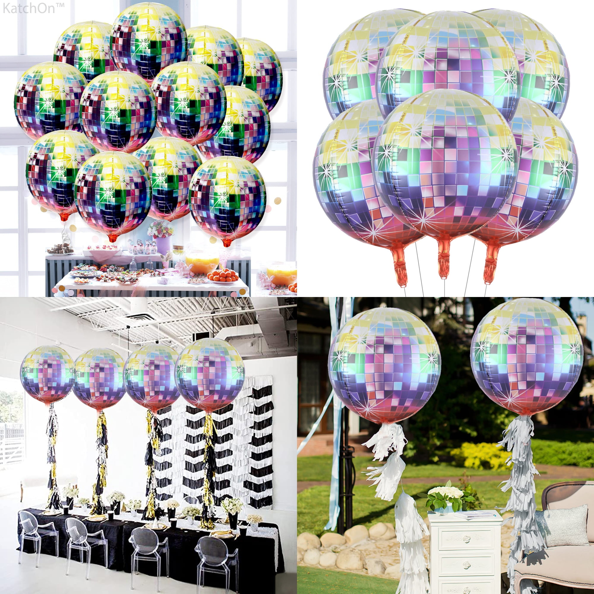 Silver Disco Ball Balloons - 22 Inch, Pack of 6, Iridescent Balloons, NYE  Decorations 2024, Silver Balloons, Holographic Balloons, Disco Ball  Decorations, Happy New Year Decorations 2024