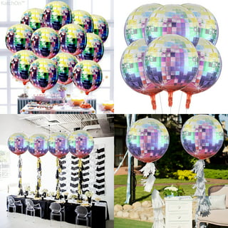 Pjtewawe Large 55.88Cm Disco Ball Balloons Disco Party Decorations | 360 4D  Spherical Metal Disco Balloons 70'S Party Decorations Disco Party Balloons