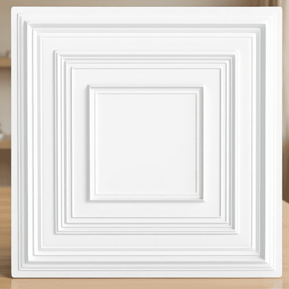 12-Pack 24x24 Inch PVC Drop Ceiling Tiles, Waterproof 3D Textured Panels for Home Office, White