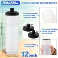 thumbnail image 1 of 12 Pack 25 Oz Sports Squeeze Water Bottles with Push/Pull Cap for Cycling, Fitness, Outdoor Activities, 1 of 6