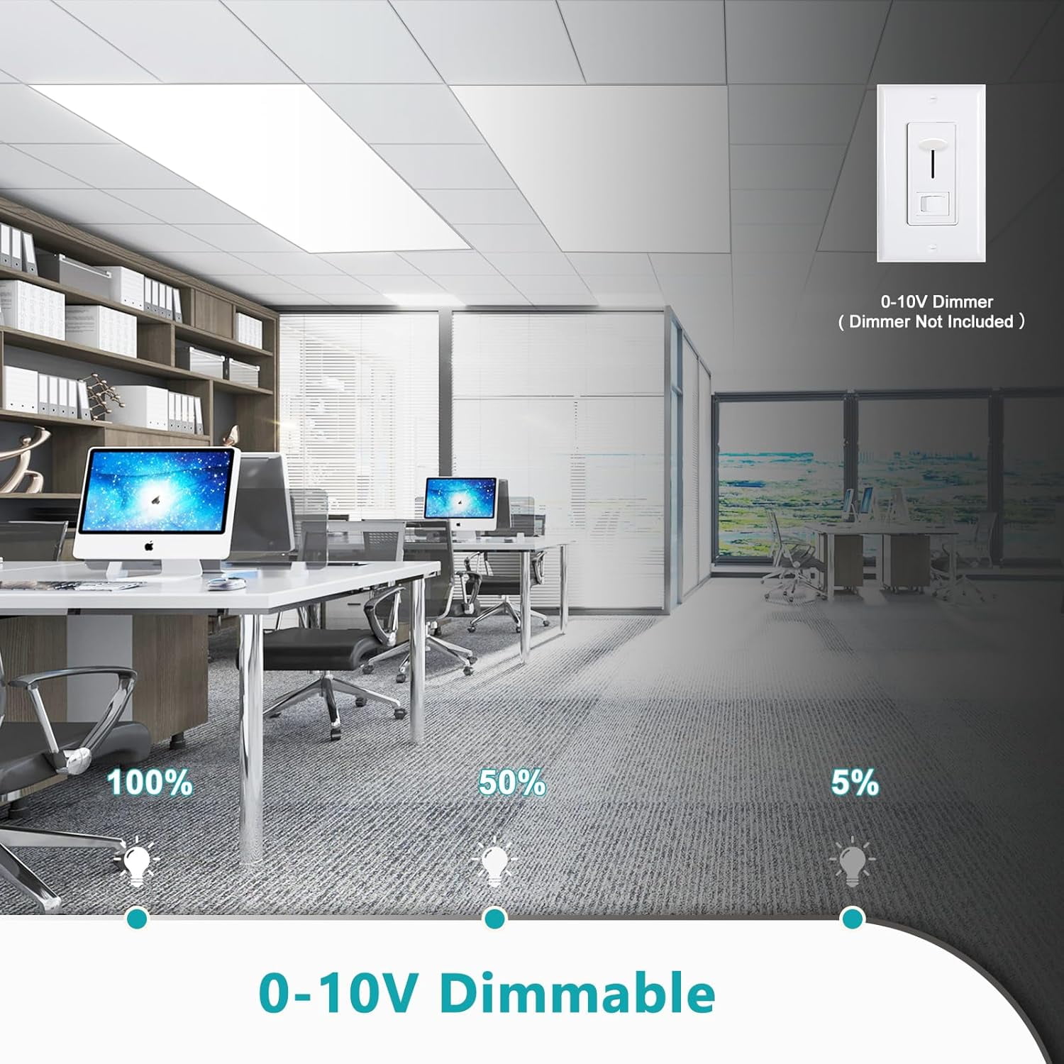 12 Pack 2x4 LED Flat Panel Lights - 50W 24x48 Drop Ceiling Light with 3 ...