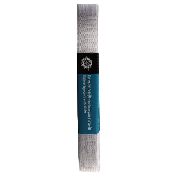 Loops & Threads 3/4" White Knit Non-Roll Elastic Hank, 12 Pack
