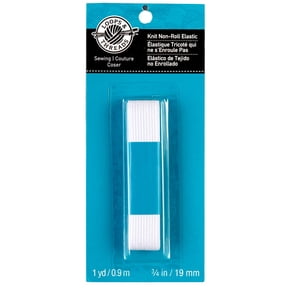 Loops & Threads 3/4" White Knit Non-Roll Elastic, 12 Pack