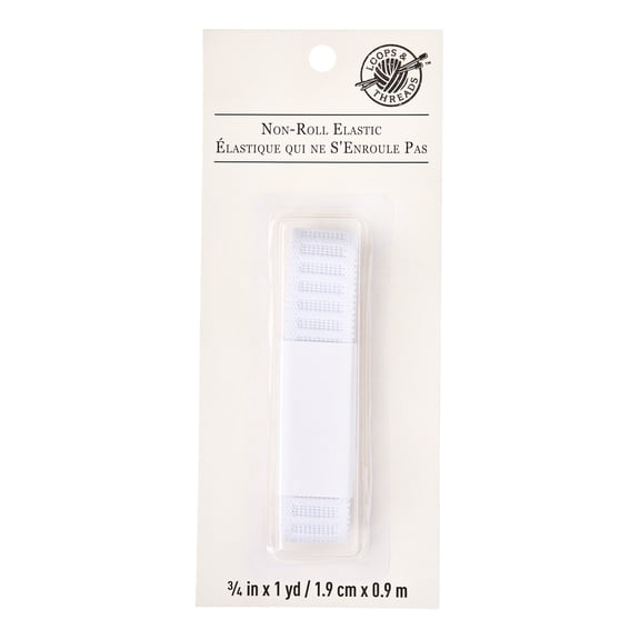 12 Pack: 3/4" White Non-Roll Elastic by Loops & Threads