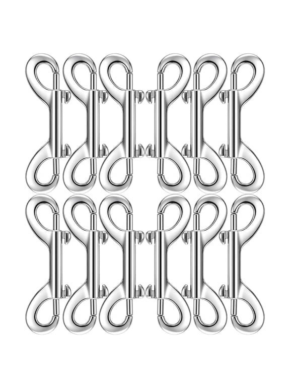 12 Pack 3.5 inch Double Ended Bolt Snaps Hook Zinc Alloy Double Trigger Clips Home Pet Accessory for Linking Dog Leash Collar Leash Key Chain Horse Tack Pet Sling Feed Buckets
