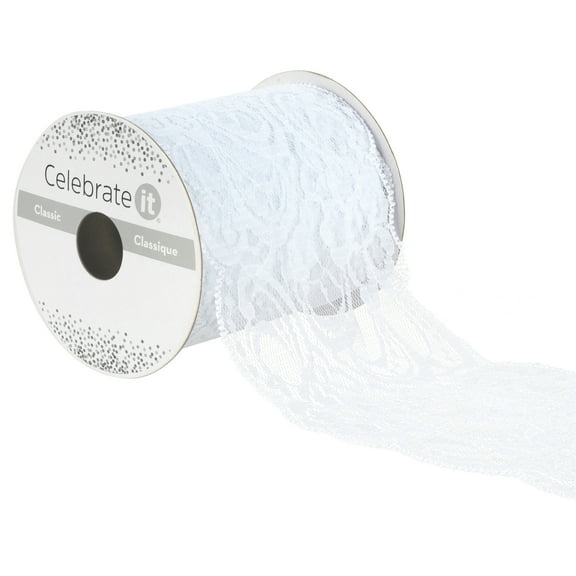 12 Pack: 3.5" x 3yd. Lace Ribbon by Celebrate It