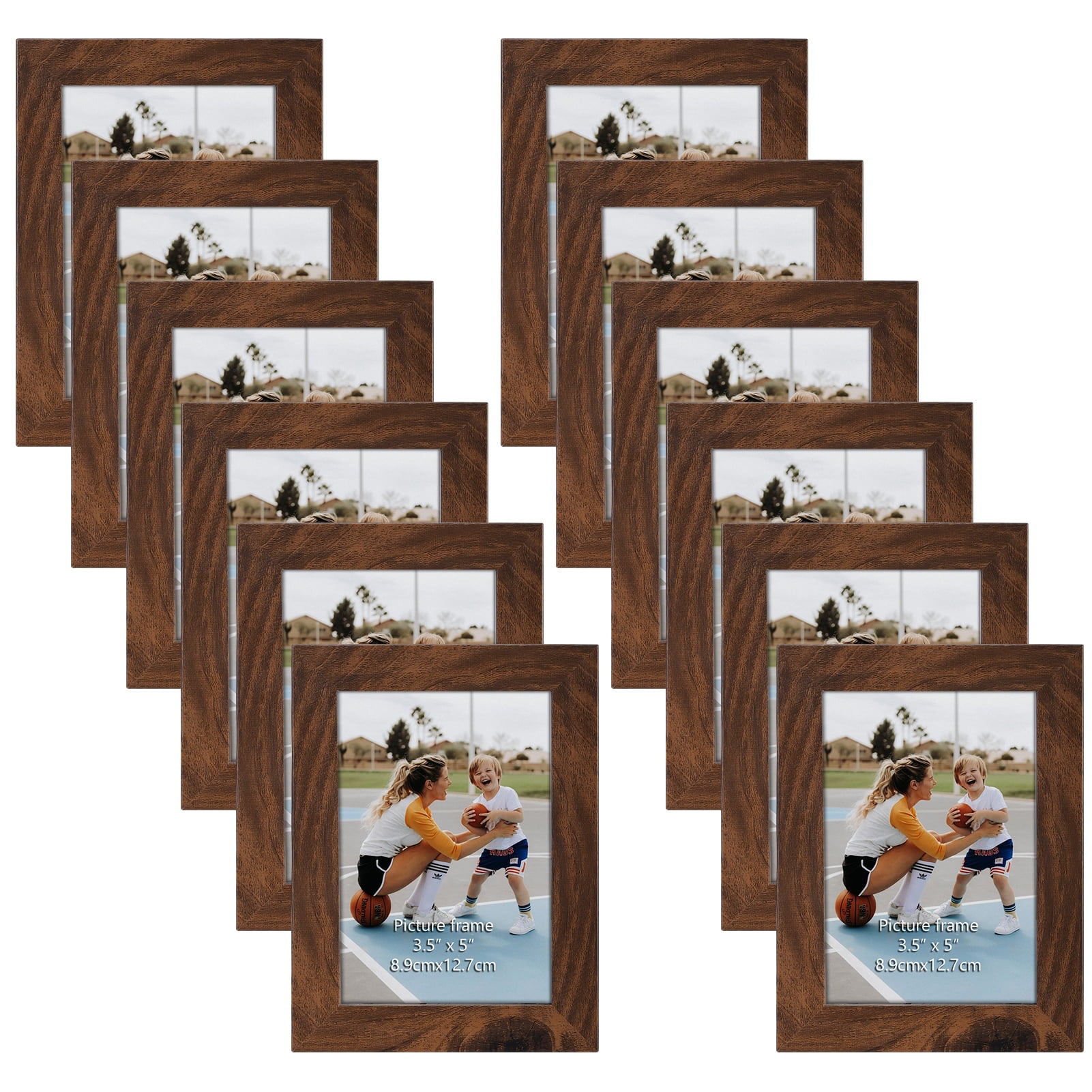 12 Pack 3.5x5 Picture Frames Distressed White Beige, Rustic 3.5 by 5