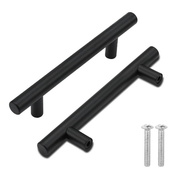 12 Pack 3.8 Inch / 96mm Hole Center Cabinet Handles, Btowin VCF Black Stainless Steel Drawer Pulls Brushed Nickel Kitchen Cupboard Handles Metal Drawer Handles for Wardrobe Bathroom Kitchen Door
