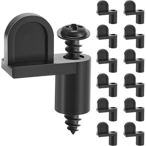12 Pack 3/8 in Nylon Window Screen Clip with Screws Offset Clips for Fastens Storm Window Storm Panels Screen Door Clips Black