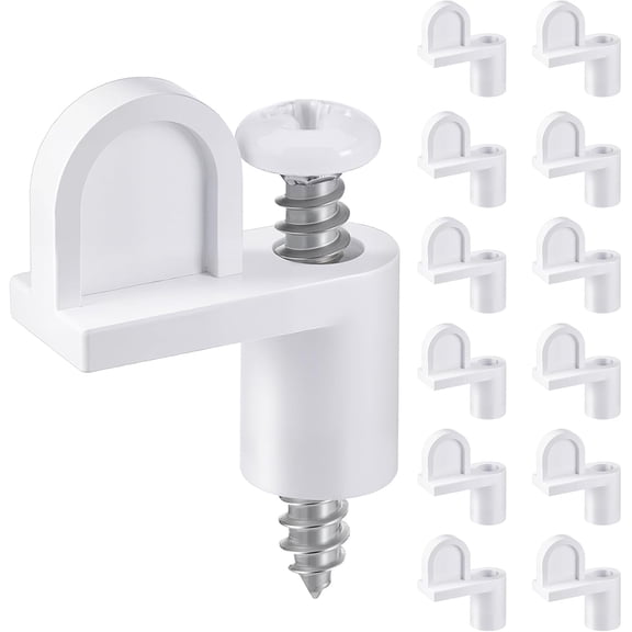 12 Pack 3/8 in Nylon Window Screen Clip with Screws Offset Clips for Fastens Storm Window Storm Panels Screen Door Clips White