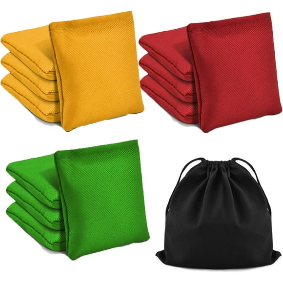 12 Pack 3.9x3.9in Cornhole Bean Bags for Outdoor Toss Games, Colorful Canvas Bean Bags for Kids, Halloween Throwing Games, Carnival Party Supplies