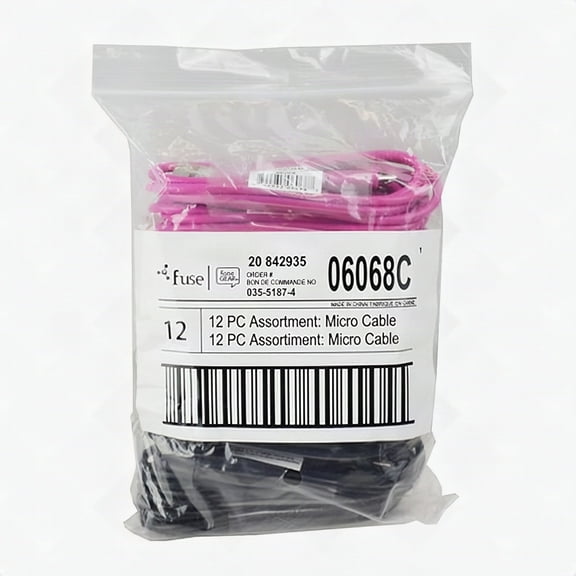 12 Pack 3 ft USB 2.0 A-Male to Micro B Charging Cables, 6 Black, 4 White, 2 Pink
