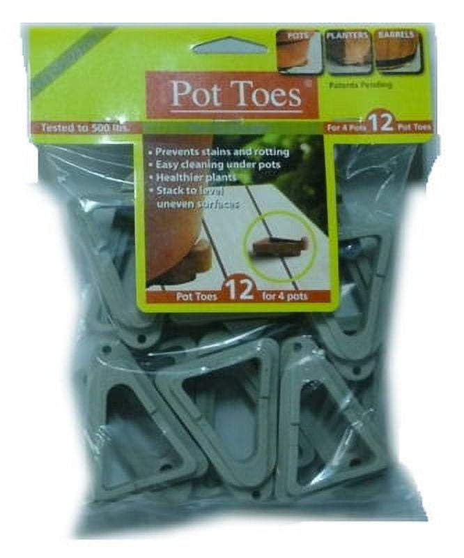 12 Pack 3" Light Gray Pot Toes Prevent Staining & Rotting Of All Surfa, Each