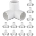 thumbnail image 1 of 12-Pack 3 Way PVC Fittings 3/4 Inch, Furniture Grade PVC Pipe Connector PVC Elbow for All DIY PVC Structure and Frames, SCH40 PVC Pipe, PVC Pipe Tee Corner Fitting, 1 of 4