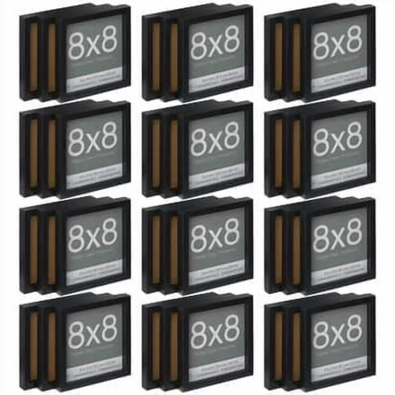 3 ct. (36 total) 8" x 8" Black Display Cases - Fundamentals by Studio Decor - Display Art - Pictures - Music - and Keepsakes - Bulk 12 Pack