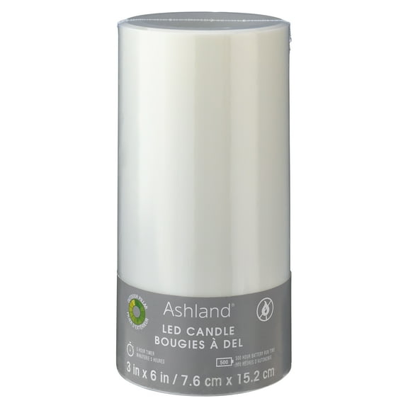 12 Pack: 3" x 6" White LED Outdoor Pillar Candle by Ashland