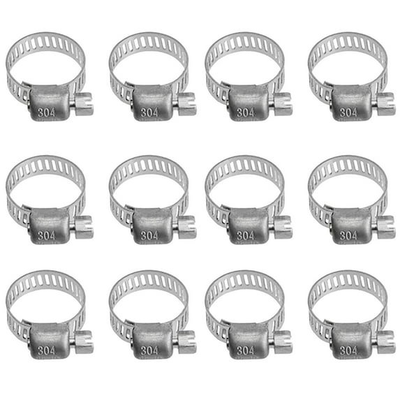 12 Pack 304 Stainless Steel Hose Clamps 13-19Mm Worm Gear, By Meiiso, Large Inventory!
