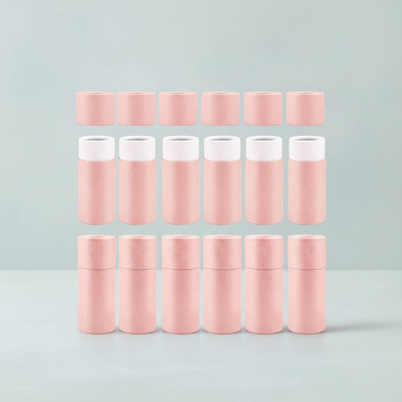 12 Pack 30ml Empty Kraft Paper Tubes Round Kraft Paperboard Jar Containers Cardboard Essential Oil Bottle Tube Box with Lid for Tea Coffee Cosmetic Crafts Gift Packaging - Pink