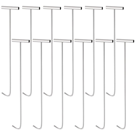 12 Pack 31" Heavy Duty 5th Wheel Puller Hook, Stainless Steel Fifth Wheel Pin Puller with J Hook for Pulling Manhole Covers and Storm Drains